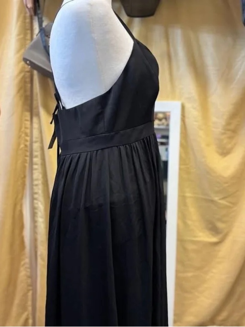 J. Crew Black Empire Waist Maxi Dress with Spaghetti Straps